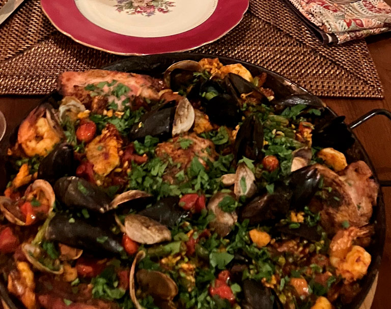 Katie's Paella Recipe, with Cain OTO Tempranillo